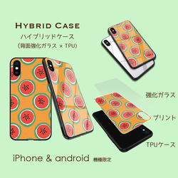 【スイカ半玉】橙色　スマホケース　iPhone  Android ほぼ全機種対応 3枚目の画像