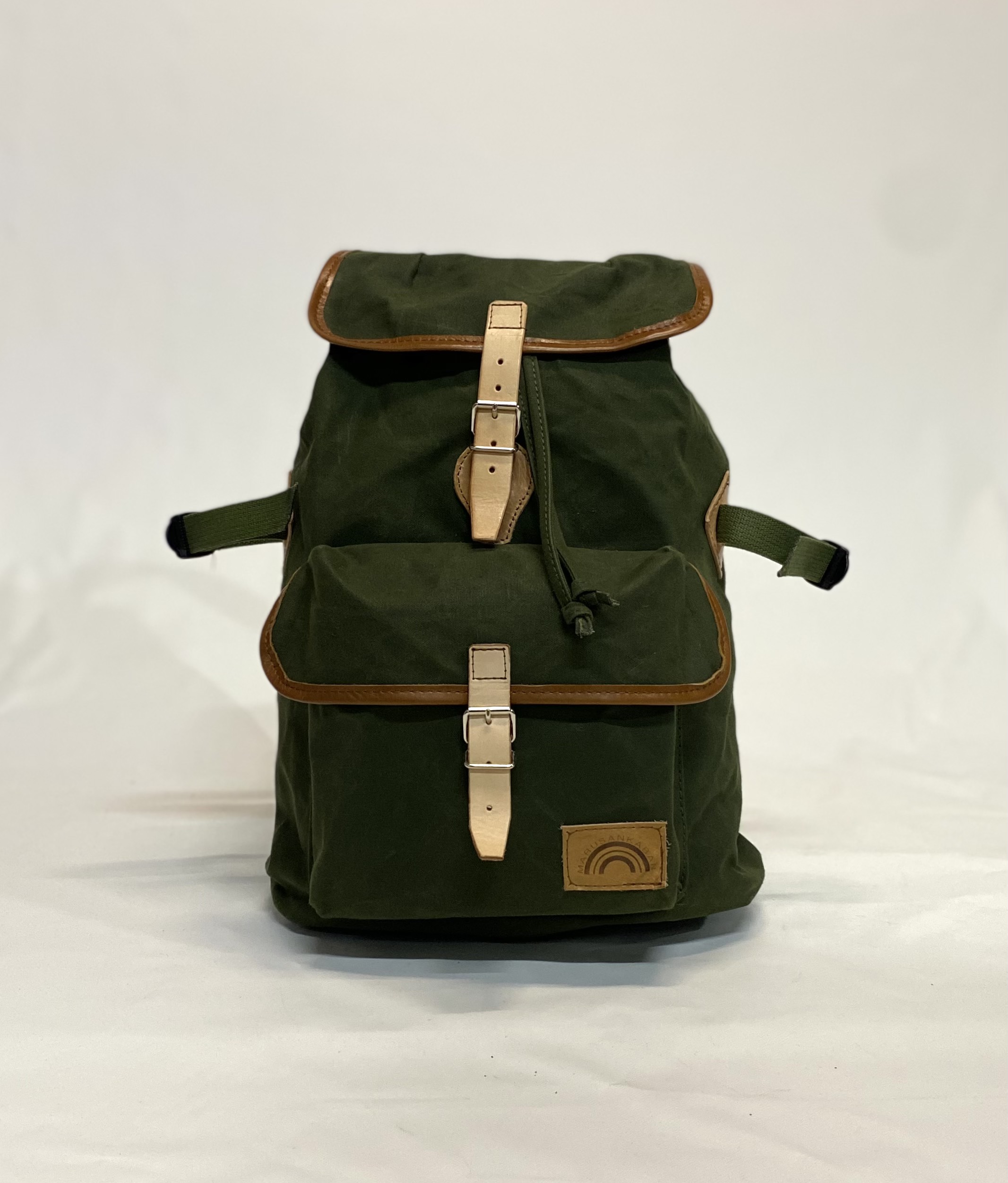 山菜採り用小リュック10号帆布カーキ色（Ｙタイプ）⑧-1
