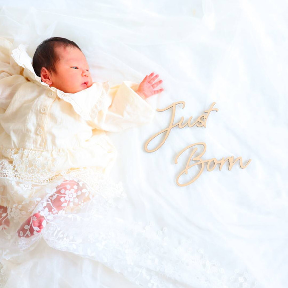 木製レターバナー 月齢 ニューボーンフォト マンスリーレターバナー justborn JustBorn 4枚目の画像