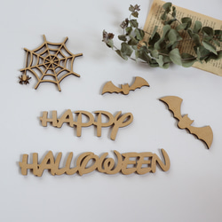 木製 Halloween 木製 レターバナー HappyHalloween文字のみ 3枚目の画像