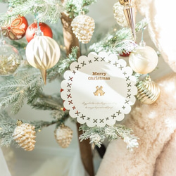 木製 ホワイトカラー プレート ツリー ベル クリスマスプレート 2種類 christmas Xmas 9枚目の画像