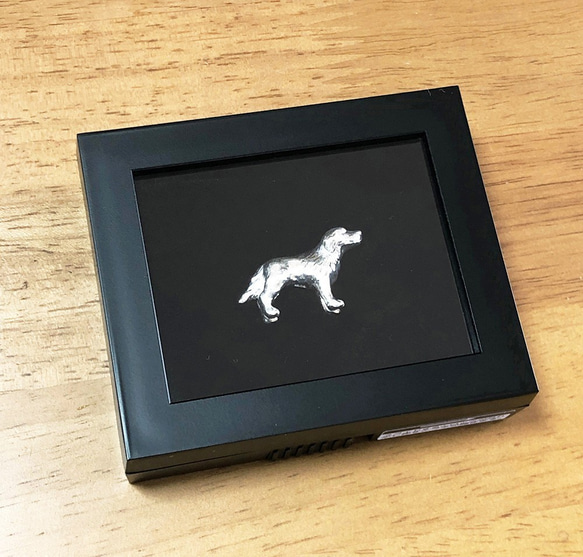 【レトリバー】シルバー1000犬の小さな置物　GoldenRetriever　純銀プチオブジェ　愛犬　記念　ペット供養 4枚目の画像