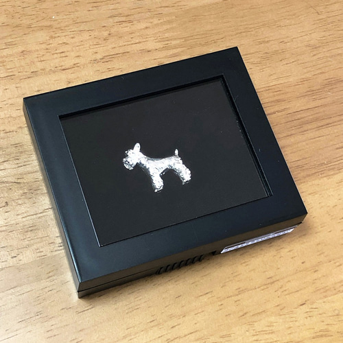シュナウザー】シルバー1000犬の小さな置物 Schnauzer 純銀プチ