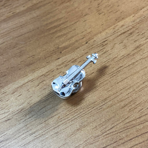 ヴァイオリン】銀製品 楽器ピンバッジ シルバー Violin バイオリン