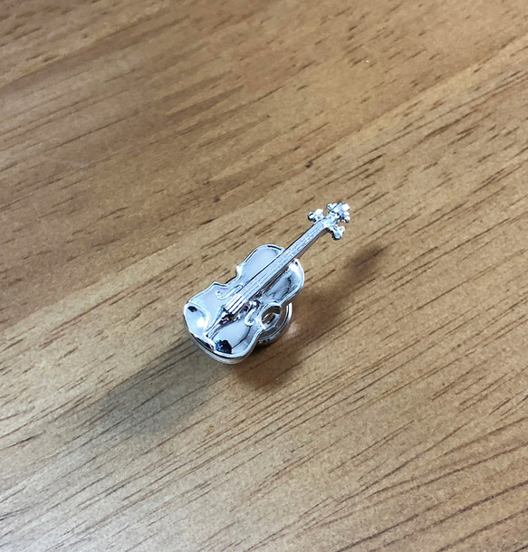 ヴァイオリン】銀製品 楽器ピンバッジ シルバー Violin バイオリン