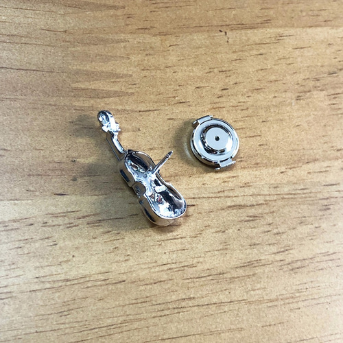 ヴァイオリン】銀製品 楽器ピンバッジ シルバー Violin バイオリン