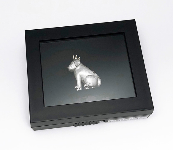 【ティアラドッグLarge】スターリングシルバー＆K10　小さな置物　プチオブジェ　ティアラ　犬　ペット供養 5枚目の画像