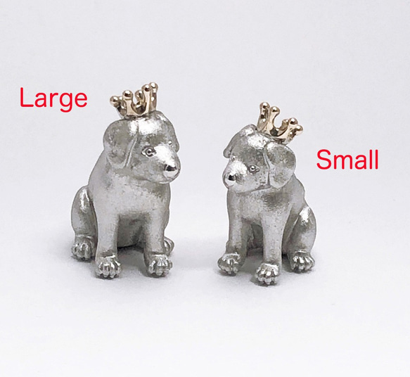 【ティアラドッグSmall】スターリングシルバー＆K10　犬の小さな置物　プチオブジェ　Dog　ペット手元供養 3枚目の画像
