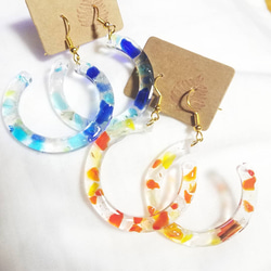 海塗り レジンアートヘアゴム 水面塗り 寒色系 ヘアゴム NANAchi