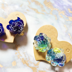 レジン ヘアゴム オーバル型　海　大ぶり 海模様のヘアゴム(海塗りレジン）No.1~4 ヘアゴム pocorina 通販