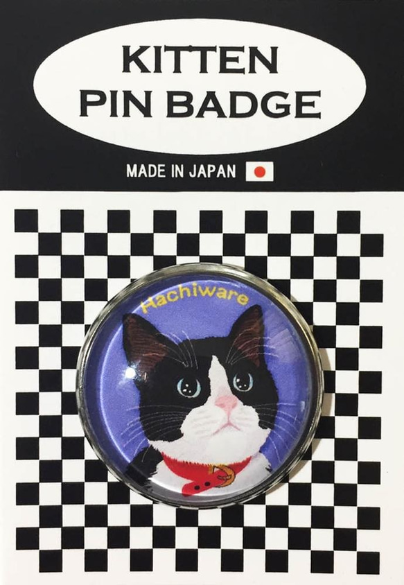 猫 ピンバッジ 猫ピンバッチ ねこピンズ ハチワレ 猫イラスト Cat Pins 2枚目の画像