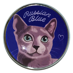 猫 ピンバッジ 猫ピンバッチ ねこピンズ ロシアンブルー 猫イラスト Cat Pins 1枚目の画像