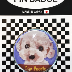 ピンバッジ トイプードル ピンバッチ ピンズ犬 ケース付き 2枚目の画像