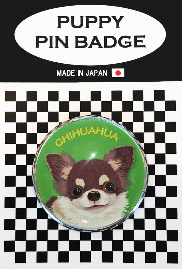 ピンバッジ チワワ ピンバッチ ピンズ犬 ケース付き 3枚目の画像