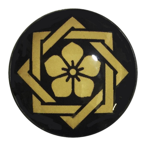家紋ピンバッジ 20mm 違い枡に桔梗 坂本龍馬 ピンバッチ pins