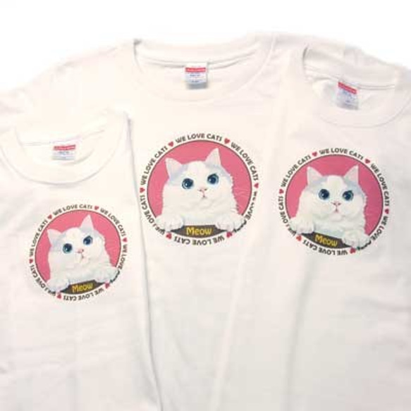 猫 Tシャツ ミャオ！ キッズ・レディース オリジナルデザイン 2枚目の画像