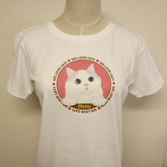 猫 Tシャツ ミャオ！ キッズ・レディース オリジナルデザイン 5枚目の画像