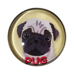 パグピンバッジ ドッグピンズ パグ 犬ピンズ イヌピンバッジ 犬ピンバッジ 1枚目の画像