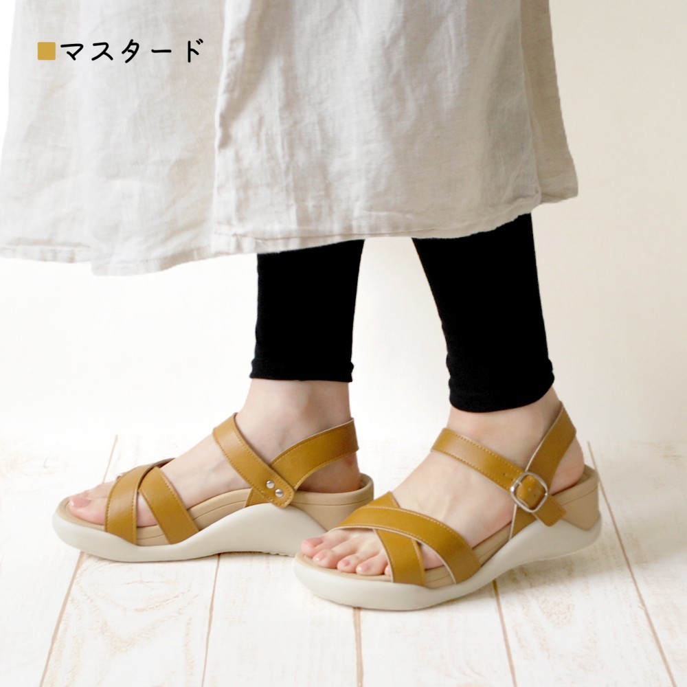 ECR-003 サンダル レディース 厚底 履きやすい 疲れにくい 痛くない