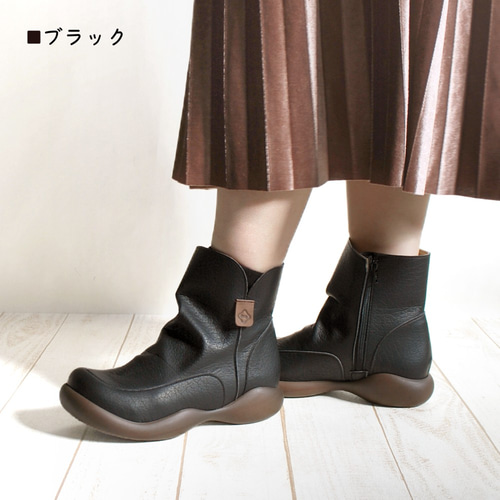 カジュアルショートブーツ オブリックシューズ ナチュラル