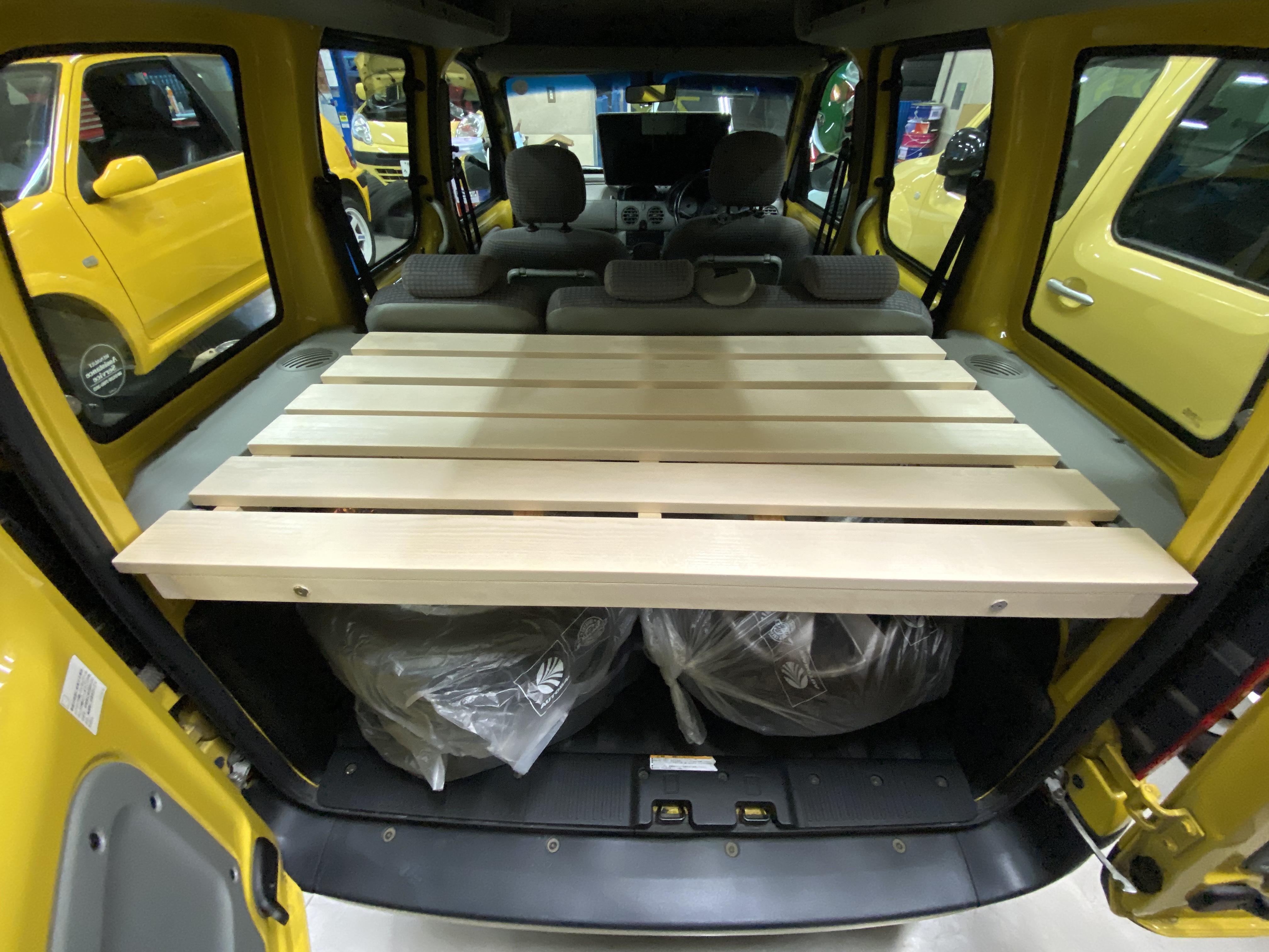 コカングー　専用荷台　折りたたみローテーブル　キャンプに！　白木素地仕上げ