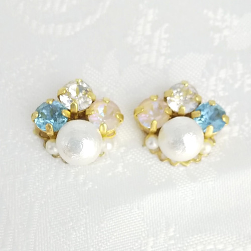 全商品オープニング価格！ ビジューピアス/イヤリング NO．16 akane ピアス（その他） イヤリング・ノンホールピアス