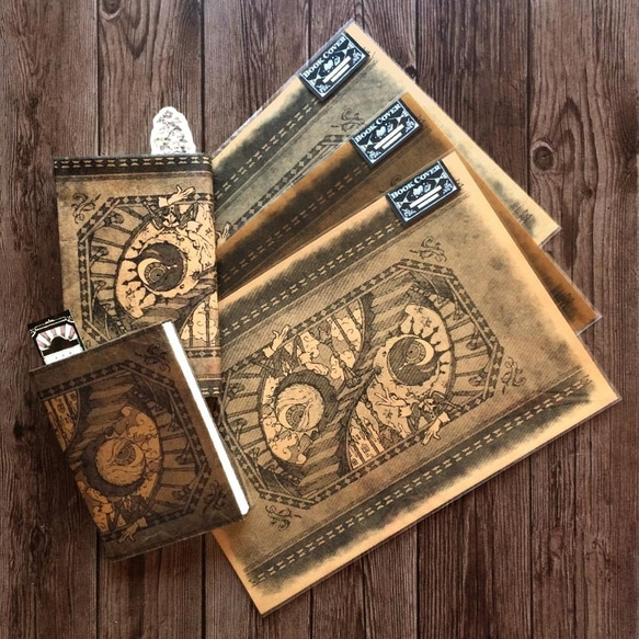 ロウ引き＆ペーパーブックカバー《螺旋暦》 1枚目の画像