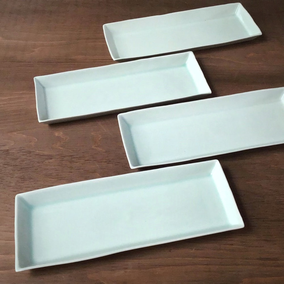青白磁 四角形皿 5個セット 青白磁 四角形皿 5個セット 青白磁 四角形皿 5個セット SHIHOU 長