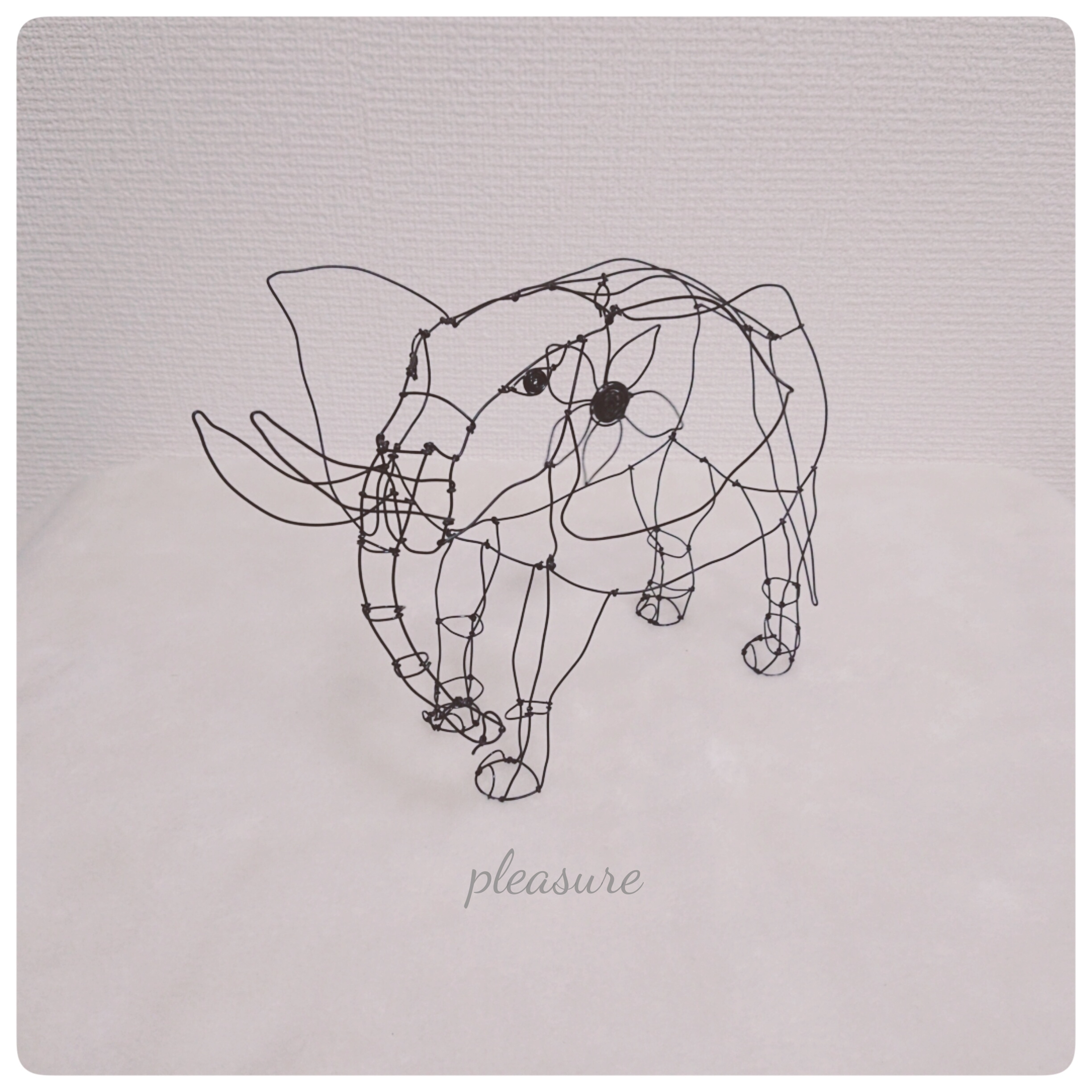 インテリア　アート　ワイヤーアート　オブジェ　象