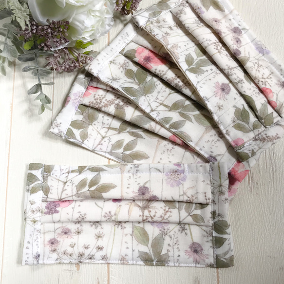 リバティプリント イルマ ダブルガーゼ生地 プリーツマスク ノーズ  