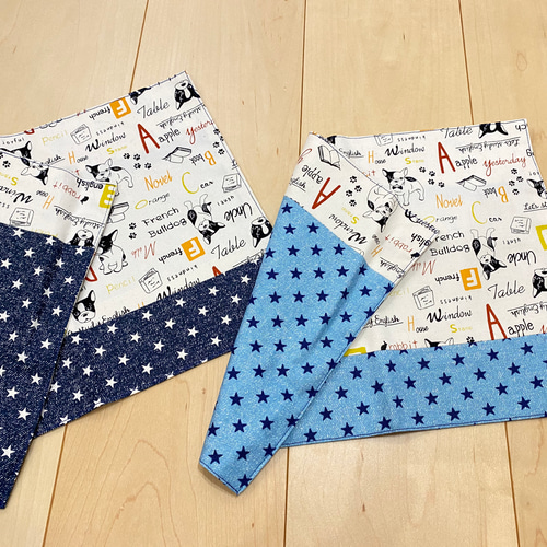 ハンドメイド・リバーシブルランチョンマット2枚組【ブルドック