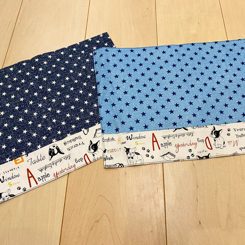 ハンドメイド・リバーシブルランチョンマット2枚組【ブルドック