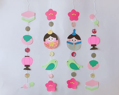 3月】ひな祭りの吊るし飾り モビール mai❀gallery 通販 11083661