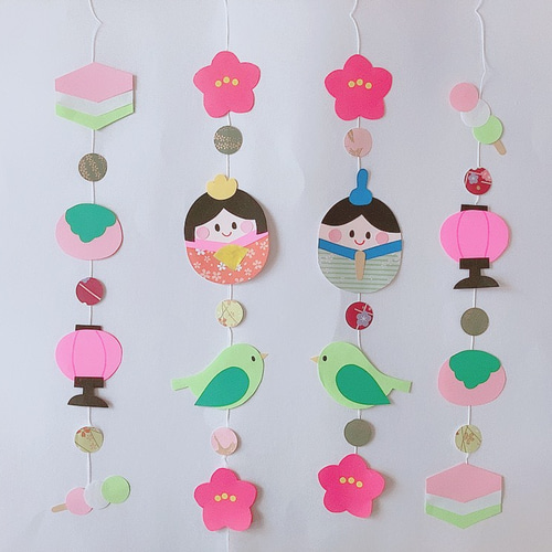 カラフルな吊るし飾り ひな祭り用 吊るし飾り つるし飾り 壁飾り インテリア ドア 飾り 一本吊り飾り