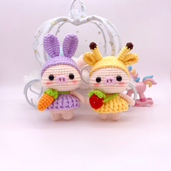 あみぐるみ　ハンドメイド　ぶたさん(2パターン)♡【オーダー商品】mkak あみぐるみ ハンドメイド ぶたさん(2パターン)♡【オーダー商品
