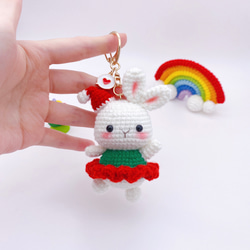 受注作製】ブタちゃんB あみぐるみ ハンドメイド キーホルダー