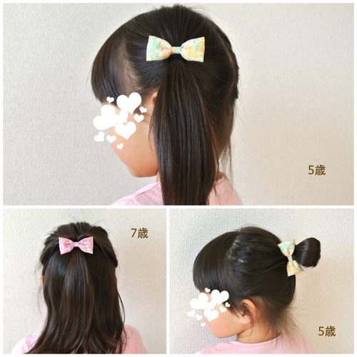 リバティ⑤ ベビーヘアクリップ 2個セット マーガレットアニー