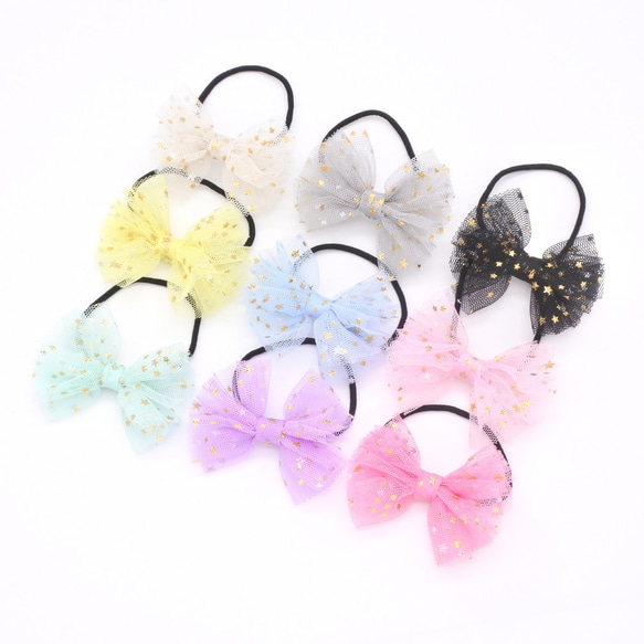 子供 キッズ★ゆめかわ★ヘアゴム★チュール★リボン★星★スター★ハンドメイド キッズヘアゴム 【送料無料】ゆめかわチュールヘアゴム 雑貨・その他