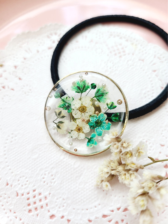 ハピニコ* ハンドメイド・手芸 お花(ヘアゴムのみ) レジンヘアゴム