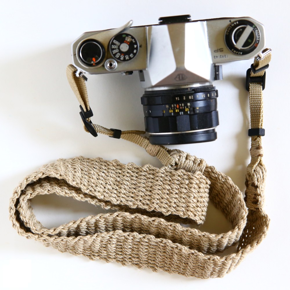 麻紐ヘンプカメラストラップWIDE