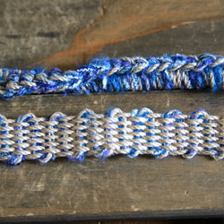 手工編織的麻線相機帶-藍色 第4張的照片