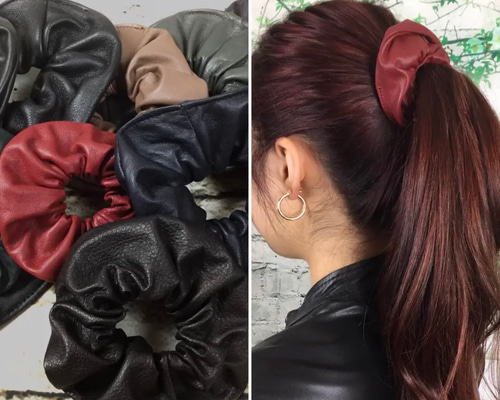 レザーシュシュ sisii(シシ)｜レザーシュシュ/ブラック の通販｜ELLESHOP・(エル