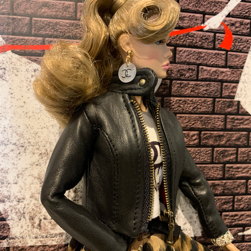 バイカージャケットバービーサイズPoppy Parker1/6ドール1/6服