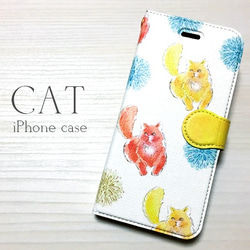 Cats phone case, flower phone case for iPhone, Animal case 第3張的照片