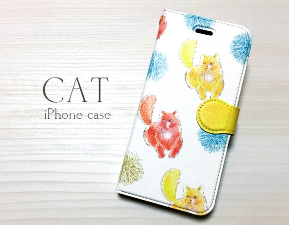 Cats phone case, flower phone case for iPhone, Animal case 第3張的照片