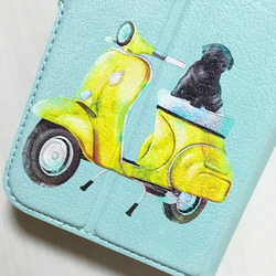 i phone case (wallet case), Pug & motorcycle 第3張的照片