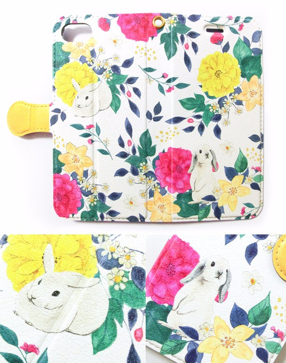 Rabbit phone case, animal case for iPhone, flower phone case 第3張的照片