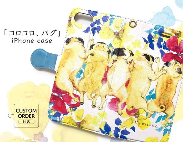 Pug phone case, dogs case for iPhone, iPhone Xs, Xsmax 第1張的照片