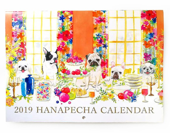 2019年鼻ぺちゃ犬カレンダー（壁掛け） 4枚目の画像