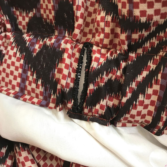 一点物　タックギャザースカート　大正ロマン羽織着物リメイク 8枚目の画像
